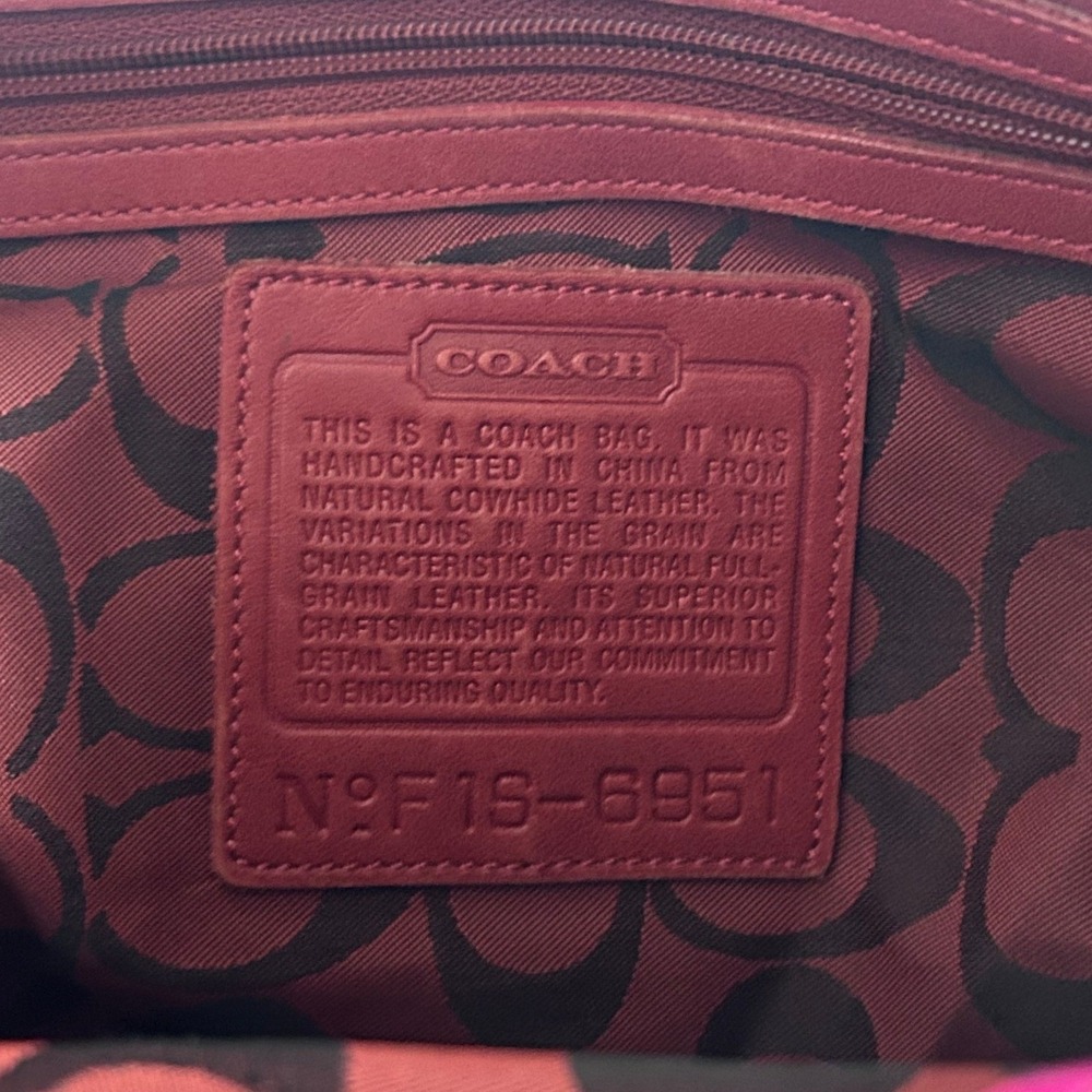 Coach Amanda 6951 Shoulder Bag Womens Red Leather Hobo Brass Vintage Y2K Boho - Picture 3 of 16